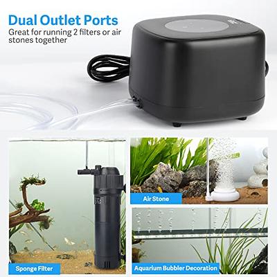 USB Fish Oxygen Air Pump Aquarium Ultra Quiet Oxygen Pump for Fish Tank  with Hanging Buckle - Black