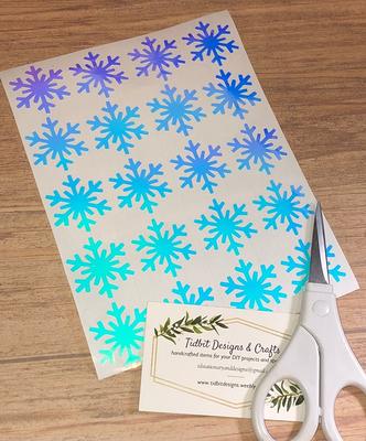 Sheet Of 10 Snowflake Vinyl Decals/D.i.y Project Winter Party