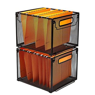 Tunnkit File Organizer, Cardboard File Box for Letter Size Hanging