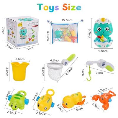 Bath Toys Squeeze Floating Animals with Fishing Net Organizer Pool
