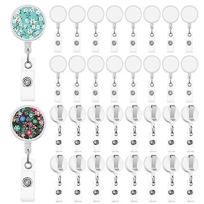 100 Pcs Sublimation Badge Reel Bulk Blank Retractable Badge Holder DIY  Sublimation Blanks Tag Holder with