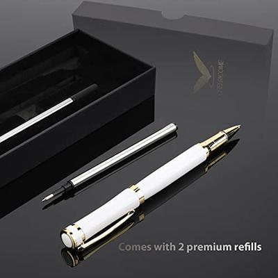 BEILUNER Ballpoint Pens, Stunning Black Chrome Ballpoint Pen with Silver  Trim, Best Ball Pen Gift Set for Men & Women, Professional, Executive,  Office, Fancy Pen-Gift Box With 0.5mm Extra Black Refill,BEILUNER Ballpoint