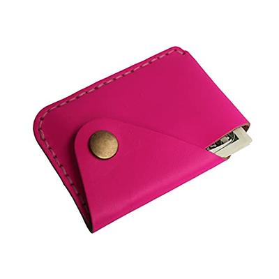 Pink Minimalist Card Holder for Women, Small Card Wallet for