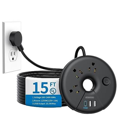 BLACK+DECKER Retractable Extension Cord, 20 ft with 4 Outlets - 16AWG SJT  Cable - Compact Power Cord Reel 