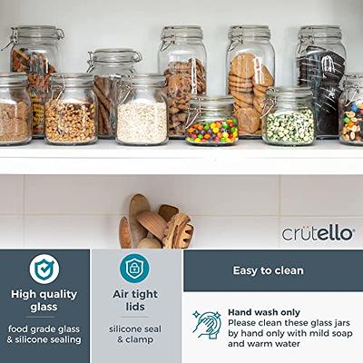 Crutello 3 Piece Airtight Glass Jars with Flip Top Lids - Kitchen Pantry  Food Storage, Pickling, and Canning - 34 Ounces Each - Yahoo Shopping