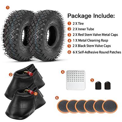 2 Pcs 4.10/3.50-4 Inch Inner Tube Tire For Hand Truck, , Hand Cart, Lawn  Mower,4.10-4 Replacement T