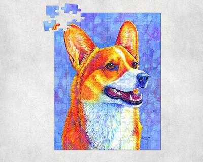 500 pieces puzzle: adorable corgi