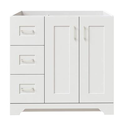 Home Decorators Collection Hawthorne 36 In W X 21 3 4 In D Vanity Cabinet In Linen White With Left Hand Side Drawers Yahoo Shopping