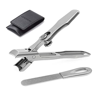 Nail Clippers for Men Thick Nails - Professional Extra Large Heavy Duty Toe Nail  Clippers for Seniors, Stainless Steel Wide Jaw Opening No Splash Fingernail  Cutters Long Handle with Catcher File