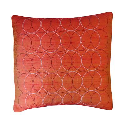 Jiti Indoor Circle Embroidered Patterned Silk Square Throw Pillows