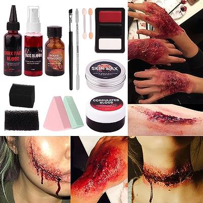 Scars Wax Special Effects Makeup Kit, Halloween Fake Blood, Face Body Paint  Set+ Wound Scar Wax with Spatula Tool + Fake Blood Splatter Spray + Sponges+Scar  Wax Extension Oil+Coagulatad Blood - Yahoo