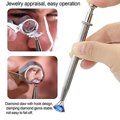 Prong Holder, Professional Stainless Steel Diamond Holder Pick-up Tool Set,  Diamond Claw Tool for Pick Up Gemstones 