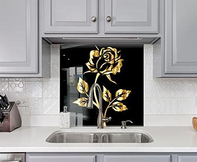 Myphotostation.com 36x36'' Tempered Glass Floral Backsplash Design