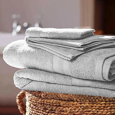 4 Piece Bath Towel Set, 100% Cotton, High Absorbent Quick Dry Bath Towels, Machine Washable, 27x54 MoNiBloom Color: Gray