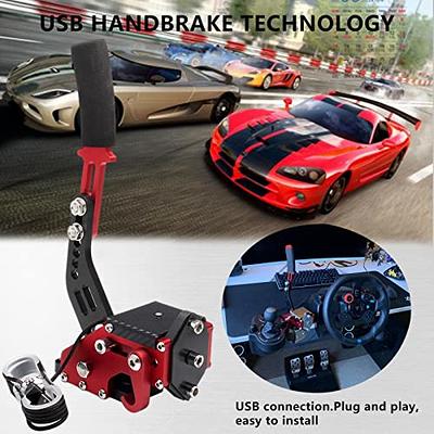 YESHMA 64 Bit USB Handbrake PC Handbrake Compatible With G25/27/29 G920  T500 T300,Professional Gaming Peripherals using for Racing Games(Red  without Clamp)