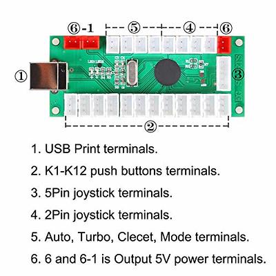 EG Starts Arcade Buttons 1 Player DIY Kit Joystick 5V LED Arcade