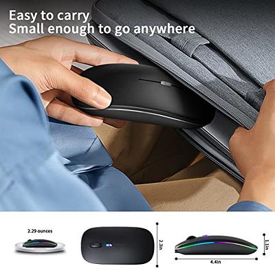 Bluetooth Mouse, 2.4G Wireless Mouse Dual Mode(Bluetooth 5.0+USB), Computer  Mouse Wireless with USB Receiver, Ergonomic Mouse Compatible with Laptop