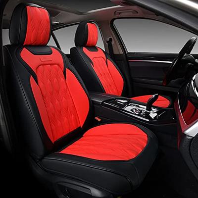Coverado Car Seat Covers Full Set, Luxury Nappa Leather Seat Covers for  Cars, Universal Waterproof Seat Covers with Embossed Pattern, Auto Seat