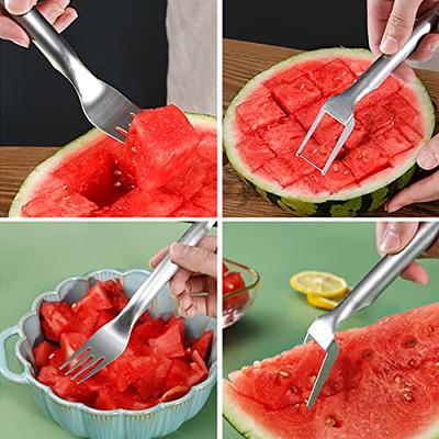 2-in-1 Watermelon Fork Slicer, Watermelon Slicer Cutter, Stainless