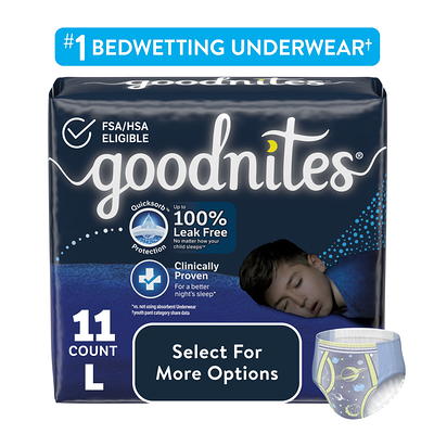 Goodnites Boys' Nighttime Bedwetting Underwear, Size Large (68-95 lbs), 34  Ct - 34 ea