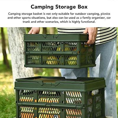 Foldable Picnic Basket, Large Capacity Camping with Handle and