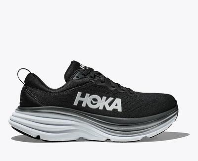 Hoka Bondi 8 Road Running Shoes - Mens White/Black 11.5D 1123202