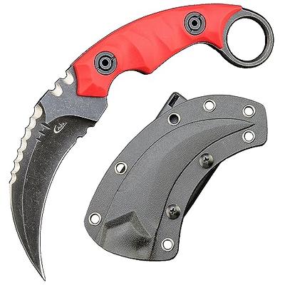 KARAMBIT HIGH-END DC53 STEEL SCORPION CLAW KNIFE OUTDOOR SURVIVAL WITH  SHEATH