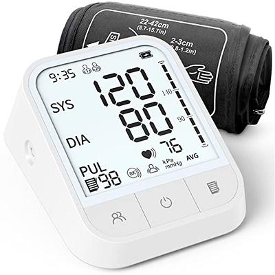 Blood Pressure Machine Upper Arm Large Cuff, Automatic Blood Pressure  Monitors & Pulse Rate Monitor Meter with LCD Display 198 Sets Memory  Adjustable