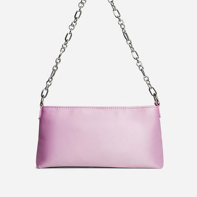 Ego shoulder bag with graffiti print and chain strap in pink