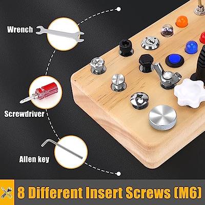 Screwdriver Tool Set Busy Board, Toddler Toys Wooden Sensory Toys