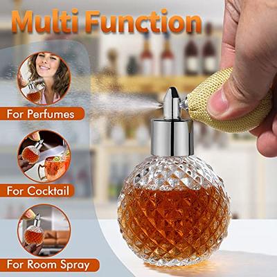 Empty Perfume Atomizer Refillable Glass Spray Perfume Bottle, Travel Cologne Bottle Portable, 2 Pack Gold &Silver 30ml Clear Vintage Essential Oil