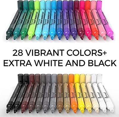 ARTISTRO Acrylic Paint Markers Pens – 30 Acrylic Paint Pens Medium Tip  (2mm) - Great for Rock Painting