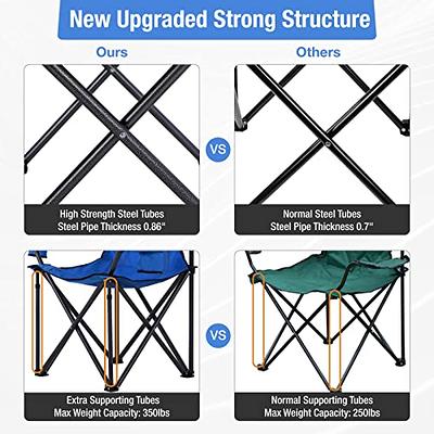 Alpha Camp Oversized Mesh Back Camping Folding Chair Heavy Duty Support 350 lbs