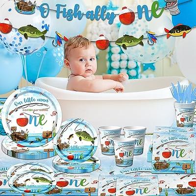 O Fishally One First Birthday Decor Let's Reel in The Fun Backdrop Gone  Fishing Balloon Garland