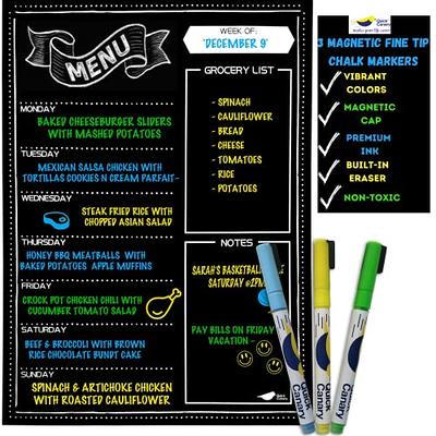 Magnetic Dry Erase Board Menu Clear Acrylic Whiteboard Menu 17x12  Includes 4 Dry Erase Markers