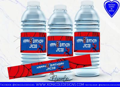 Spiderman Water Bottle Labels 