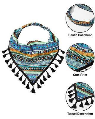 Chiffon Bandana Handkerchief Scarf-3 Piece Set Floral Hair Bandana Triangle  Head Scarf With