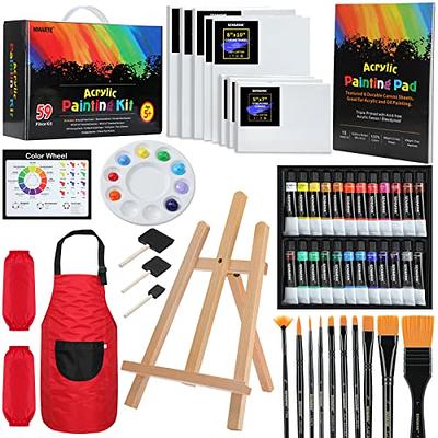 59pcs Acrylic Paint Set for Kids, Art Painting Supplies Kit with 24  Non-Toxic Paints, Tabletop Easel, Paint Brushes, Painting Pad, Canvas and  More Painting Kits for Kids Artists and Beginners - Yahoo