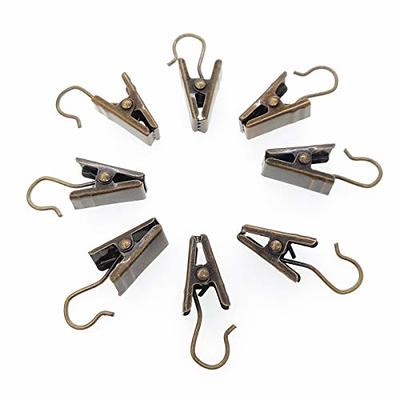 Coideal Small Bronze Curtain Clips, 100 Pack Metal Brass String