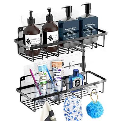 WeshyiGo 2-Pack Shower Caddy, Separable Shower Organizer with Hooks, No  Drilling Double Layer Shower Shelf, Used for Bathroom and Kitchen (Black)