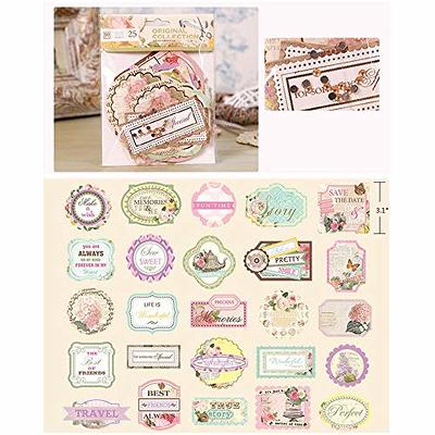 50 PCS Scrapbooking Supplies Stickers Vintage Scrapbook Stickers