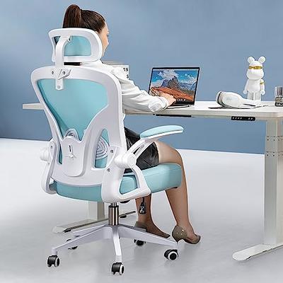 Gaming Chair with Adjustable Mesh Back-Blue - Blue