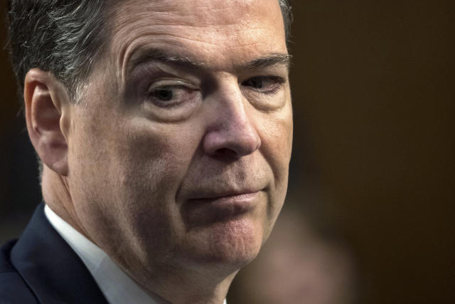 Former FBI director James Comey testifies before the Senate Select Committee on Intelligence, on Capitol Hill in Washington, Thursday, June 8, 2017. (AP Photo/J. Scott Applewhite)