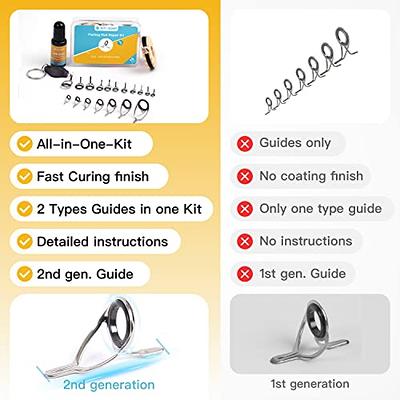 OJYDOIIIY Fishing Rod Eyelet Repair Kit Complete, Emergency Quick-Fix  Fishing Pole Eyes Replacement Kit with Stainless Steel Guides for Spinning/Casting  Rod - Yahoo Shopping