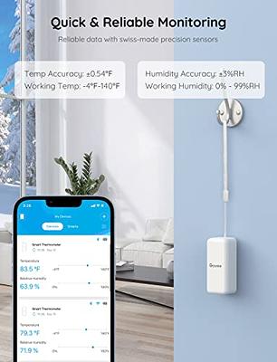 WiFi Temperature Humidity Sensor: Indoor Thermometer Hygrometer with App  Alert, Free Data Storage Export, Smart Temperature Humidity Monitor for  Home