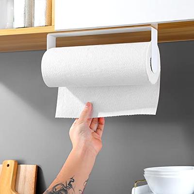 YIGII Paper Towel Holder Under Cabinet - Self Adhesive Paper Towel Rack  Wall Mount for Kitchen, SUS-304 Stainless Steel Brushed