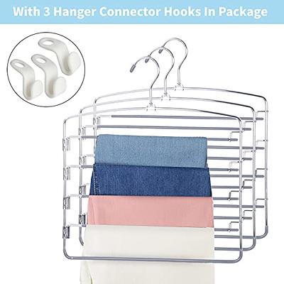 5-Tier Skirt Hangers with Clips (3 PK) Pant Hangers Space Saving Hangers in  one Clothes Hangers with Clips for Closet Bottom Metal Pants Hangers -  Yahoo Shopping