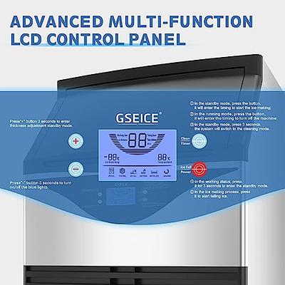 ADT 200LB Stainless Steel Commercial Ice Maker Machine, 90 Ice Cubes Cycle,  LCD Control Panel, Freestanding Design