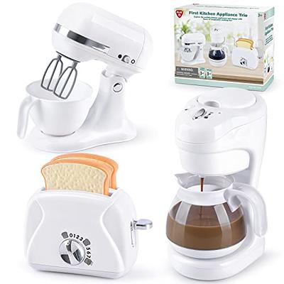 Kitchen Appliances Pretend Play Set with Coffee Maker Blender Mixer and  Toaster with Realistic Light and