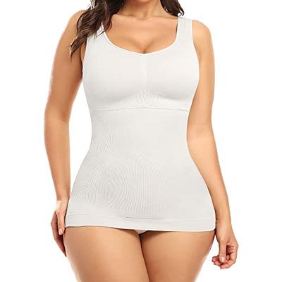 Vaslanda Women Shapewear Tank Top Tummy Control Cami Shaper Seamless Body  Shaping Camisole Built in Padded Bra Tops White M - Yahoo Shopping